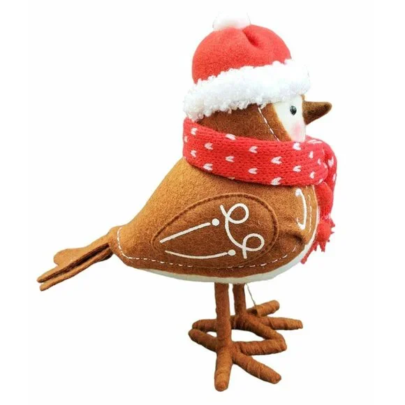 New Featherly Friends Brown Bird SNAP Christmas Holiday Decor Red Hat Scarf 2023 - Picture 2 of 11